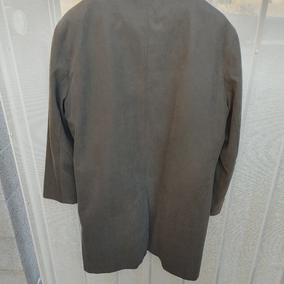 Men's London Fog Trench Coat - Size 40S - Color Dark Green - Picture 3 of 16